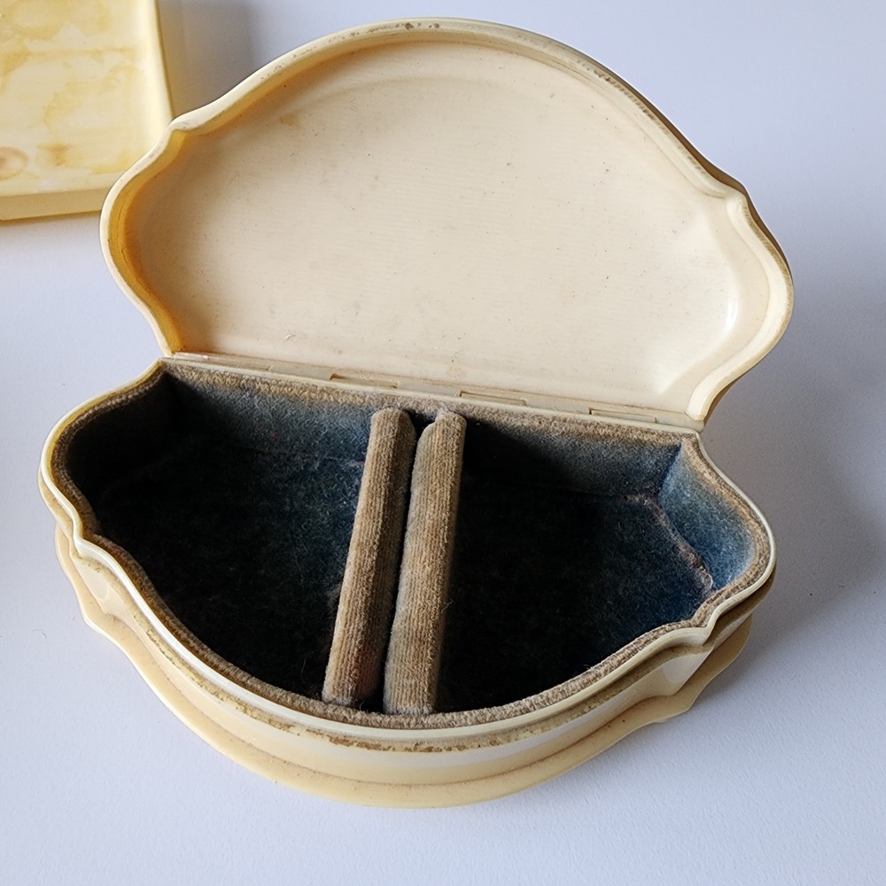 Vintage Celluloid French Ivory Jewelry Box Ring Holder Tray Vanity Set 1930s UK - Picture 3 of 16